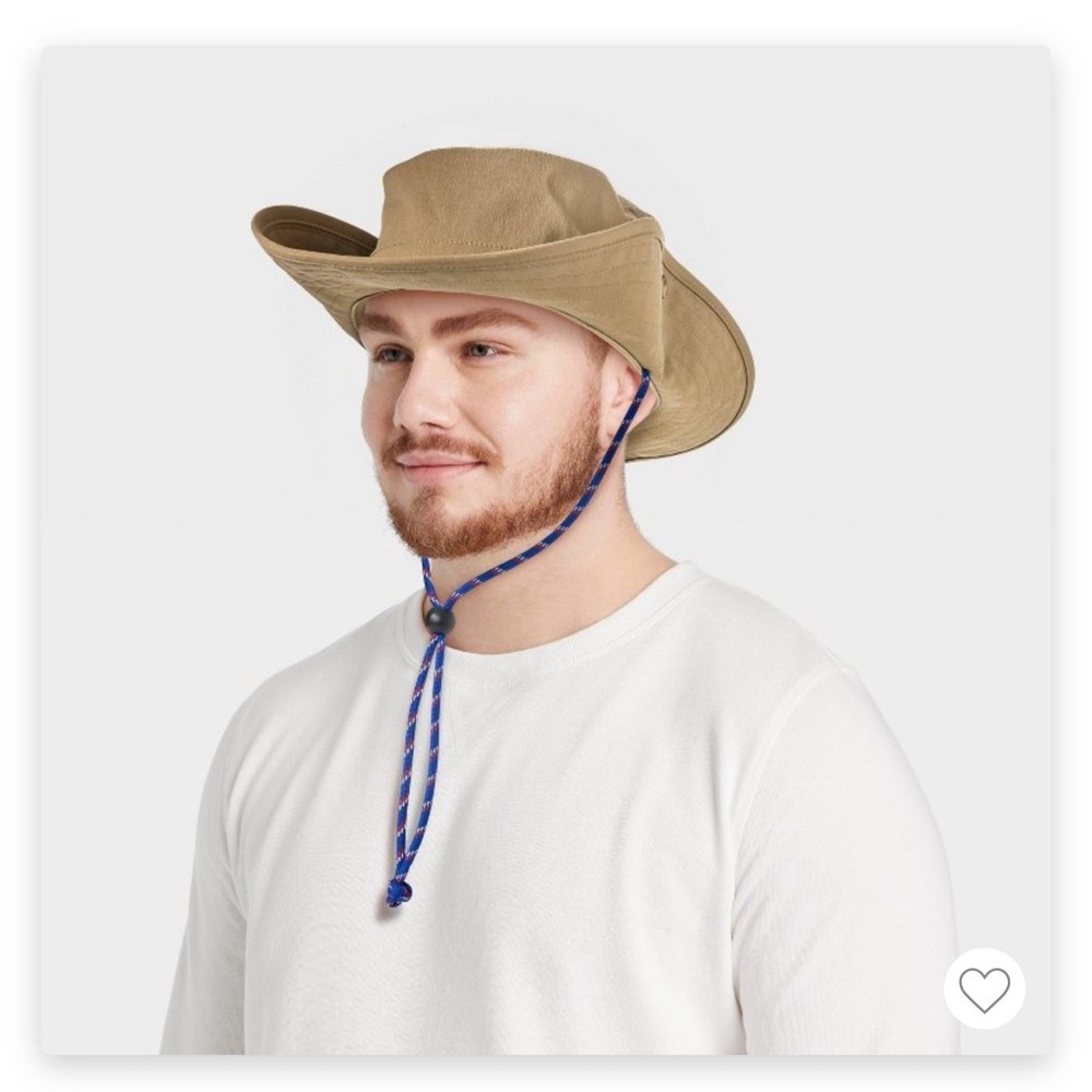 Goodfellow & Co khaki bucket hat NEW NWT tan brown blue vacation fishing - Picture 2 of 4